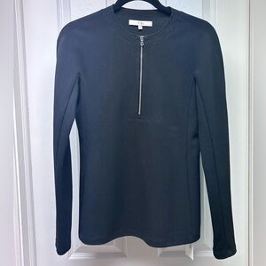 Tibi Black Zip-Neck Long Sleeve Top | Size 6 | As-Is